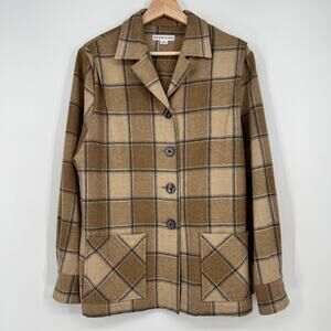 Pendleton Heritage 49er Jacket Virgin Wool Womens Medium Brown Black Shacket USA